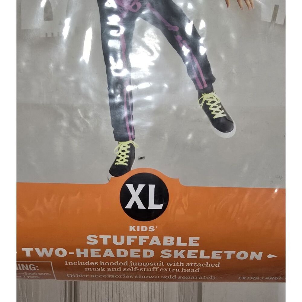 Halloween Costume Hyde Eek Kids Stuffable Two Headed Skeleton XL New - Picture 2 of 7